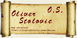 Oliver Stolović vizit kartica